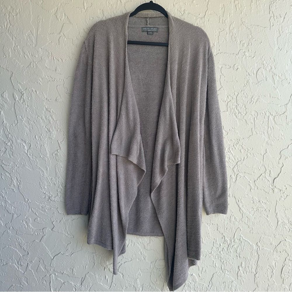BAREFOOT DREAMS Sweater‎ Cardigan Women L/XL Bamboo Chic Lite Knit Beige